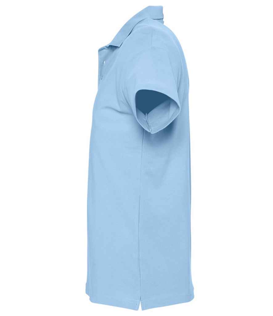 SOL'S Spring II Heavy Cotton Piqué Polo Shirt in Sky Blue, side view