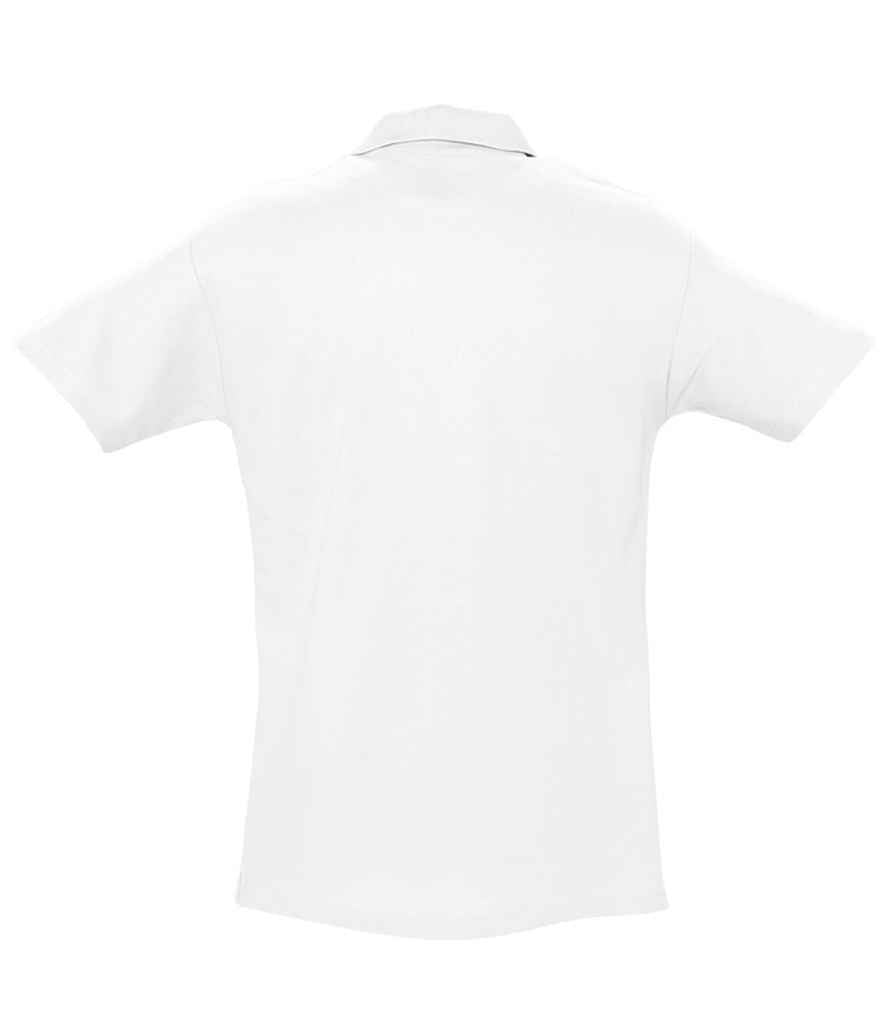 SOL'S Spring II Heavy Cotton Piqué Polo Shirt in White, back view