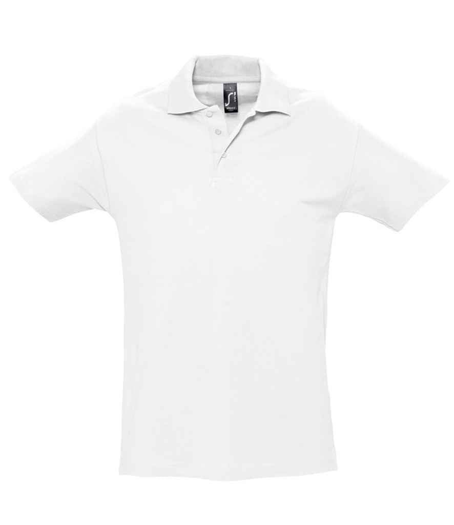 SOL'S Spring II Heavy Cotton Piqué Polo Shirt in White, front view