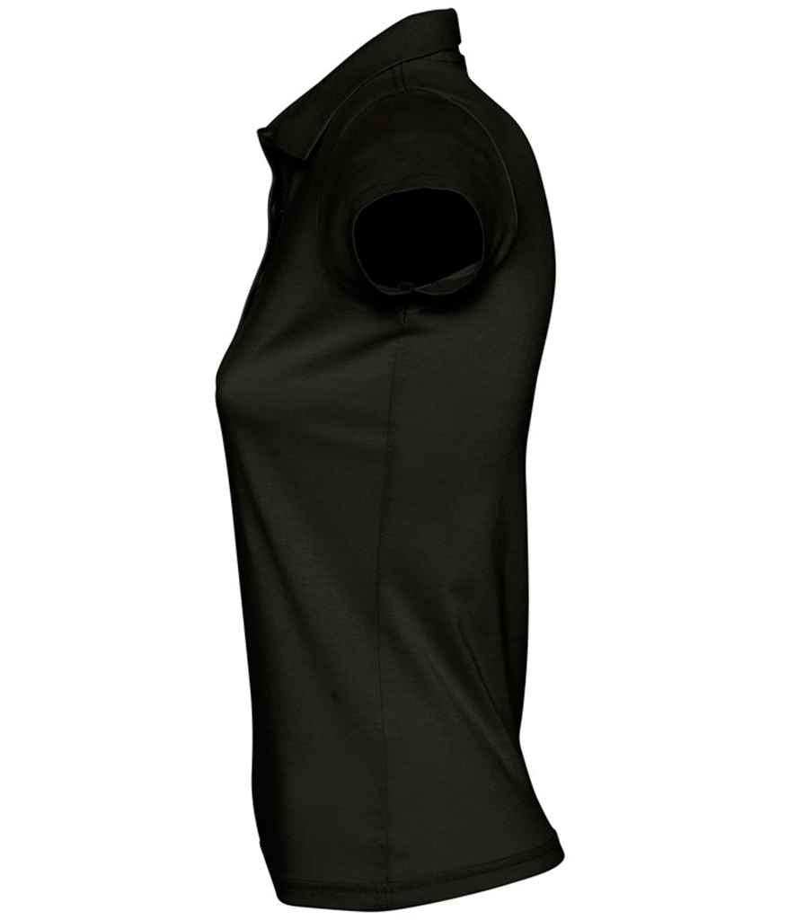 SOL'S Ladies Prescott Cotton Jersey Polo Shirt in Deep Black, side view