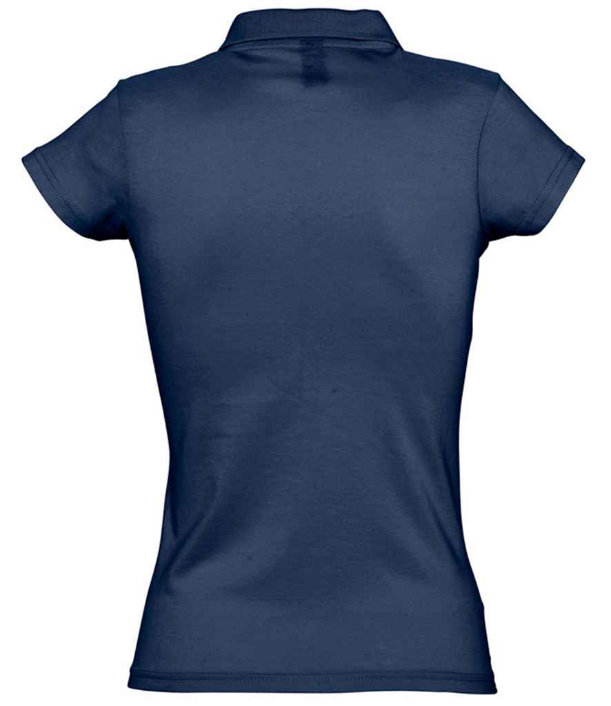 SOL'S Ladies Prescott Cotton Jersey Polo Shirt in French Navy, back view