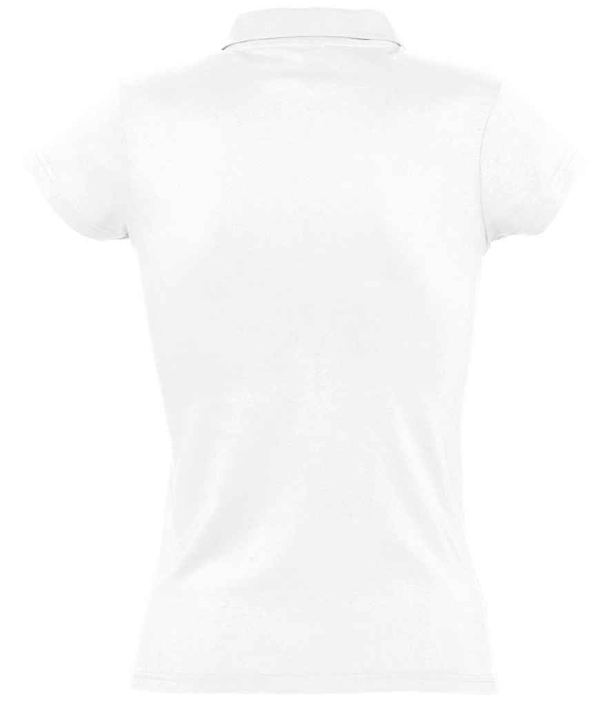 SOL'S Ladies Prescott Cotton Jersey Polo Shirt in White, back view