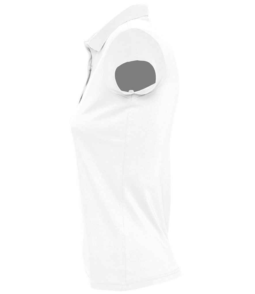 SOL'S Ladies Prescott Cotton Jersey Polo Shirt in White, side view