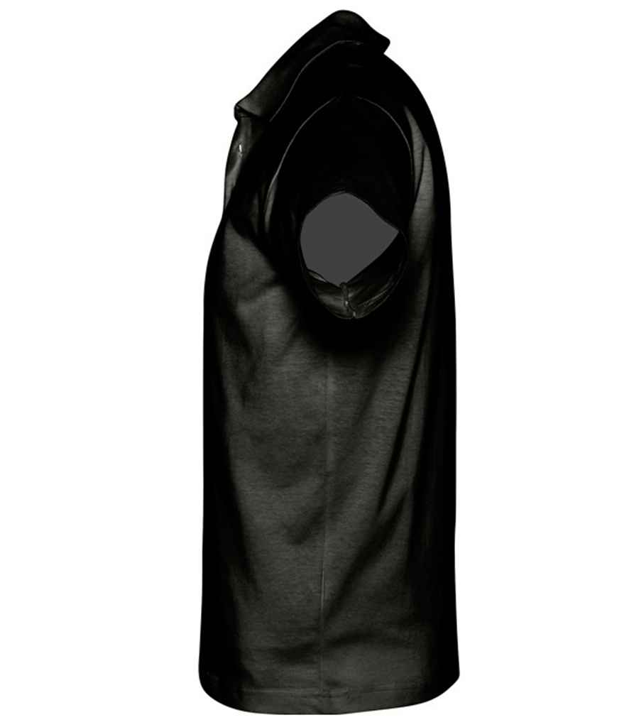 SOL'S Prescott Cotton Jersey Polo Shirt in Deep Black, side view