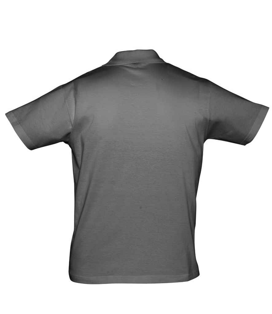 SOL'S Prescott Cotton Jersey Polo Shirt in Dark Grey, back view
