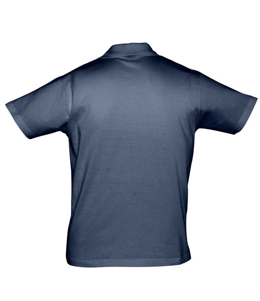 SOL'S Prescott Cotton Jersey Polo Shirt in French Navy, back view