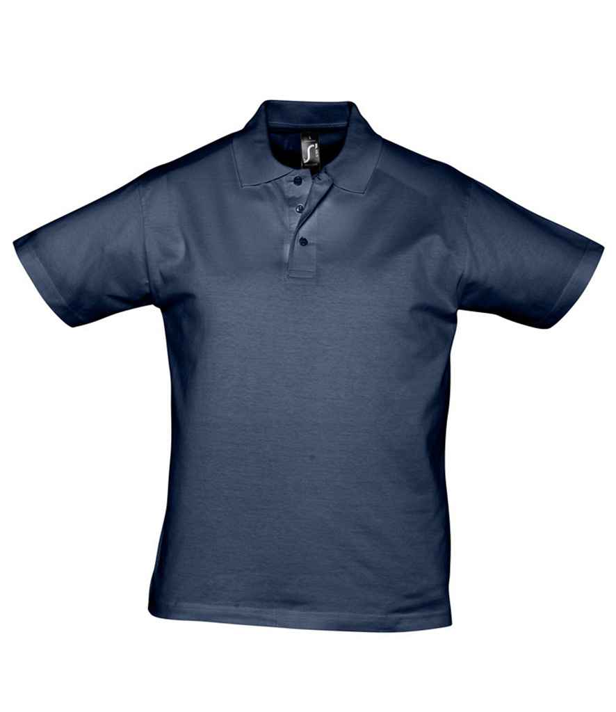 SOL'S Prescott Cotton Jersey Polo Shirt in French Navy, front view