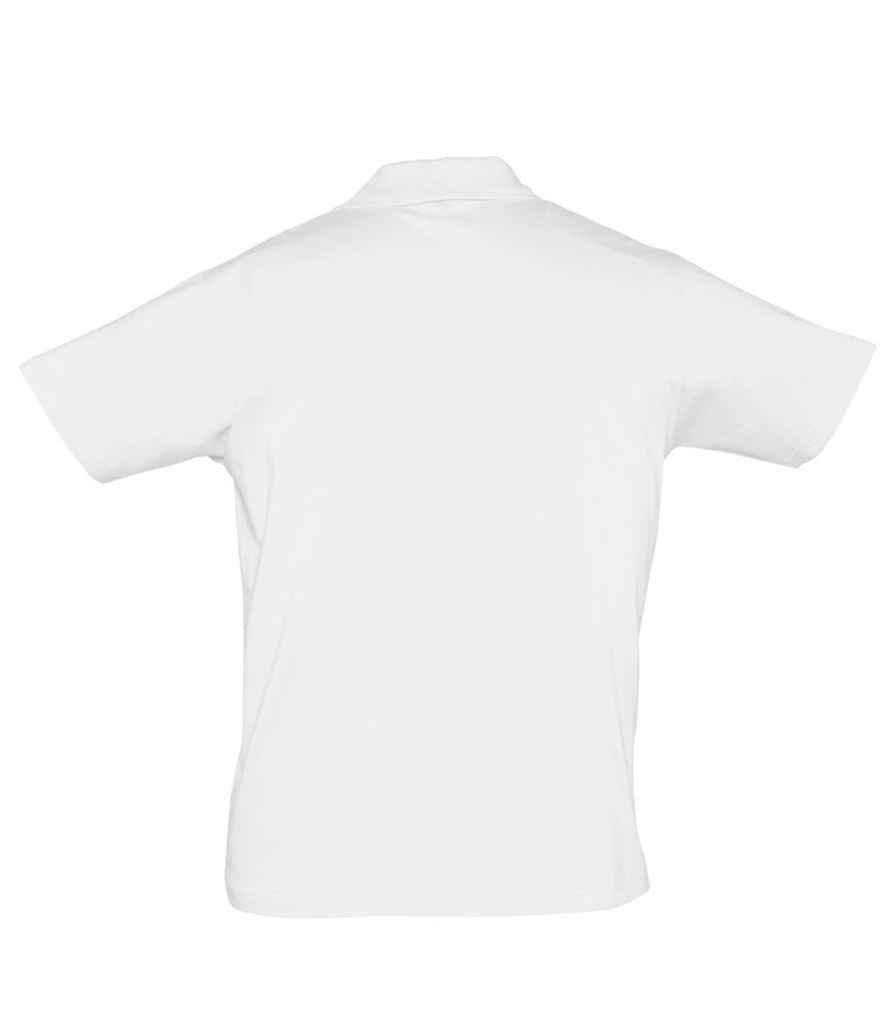 SOL'S Prescott Cotton Jersey Polo Shirt in White, back view