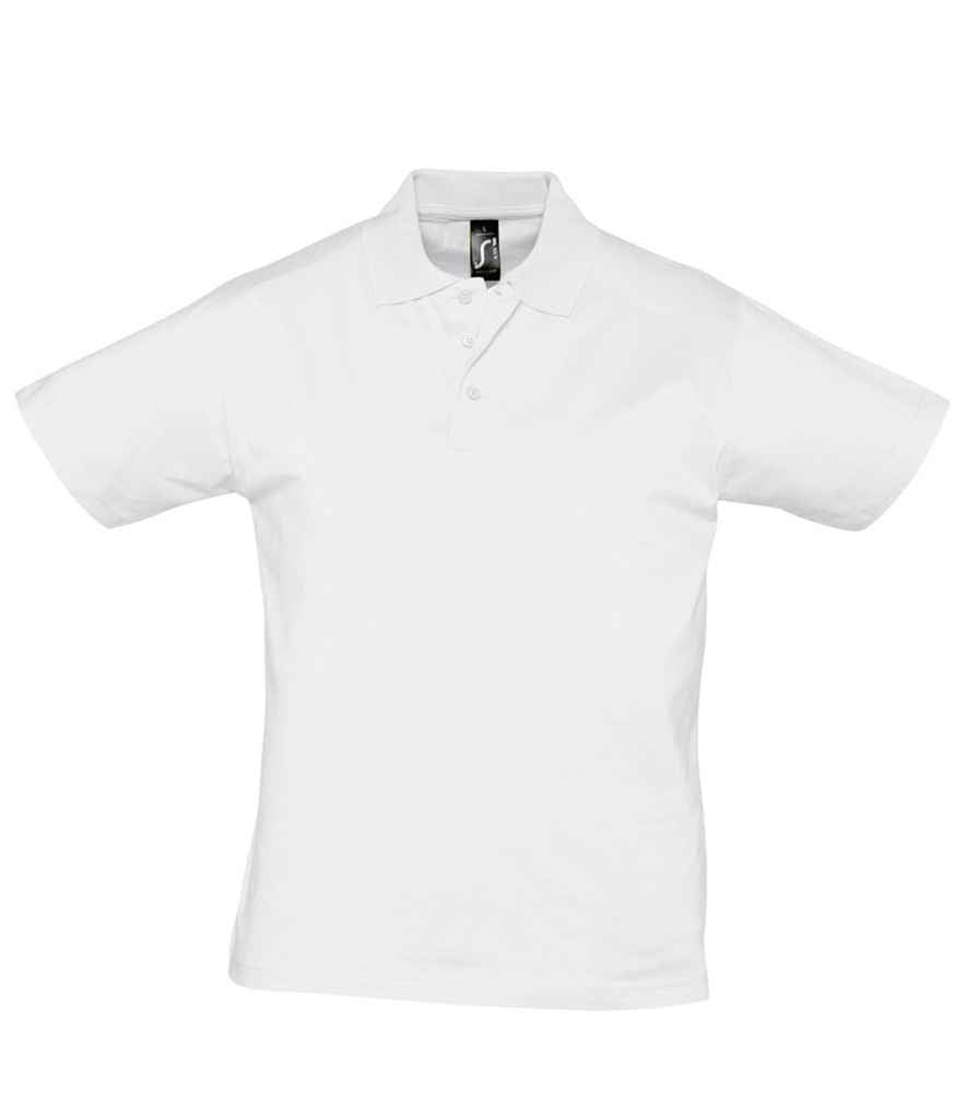 SOL'S Prescott Cotton Jersey Polo Shirt in White, front view