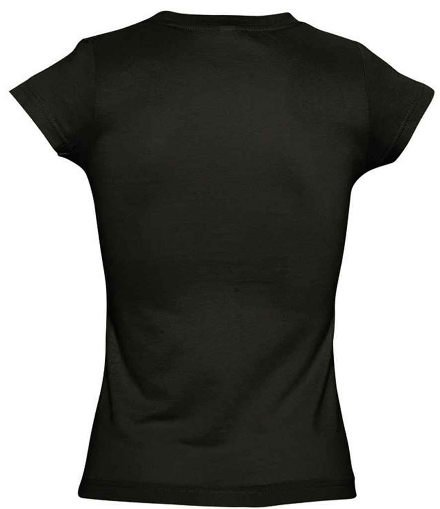 SOL'S Ladies Moon V Neck T-Shirt in Deep Black, back view