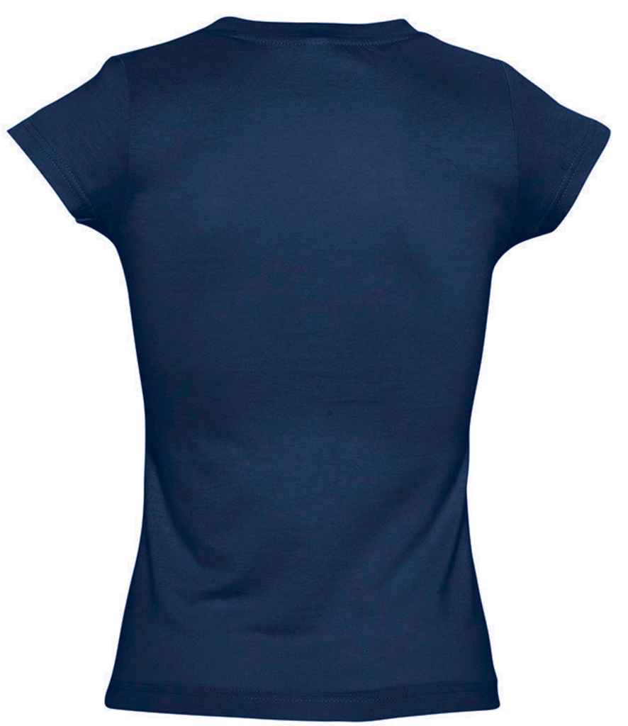 SOL'S Ladies Moon V Neck T-Shirt in French Navy, back view