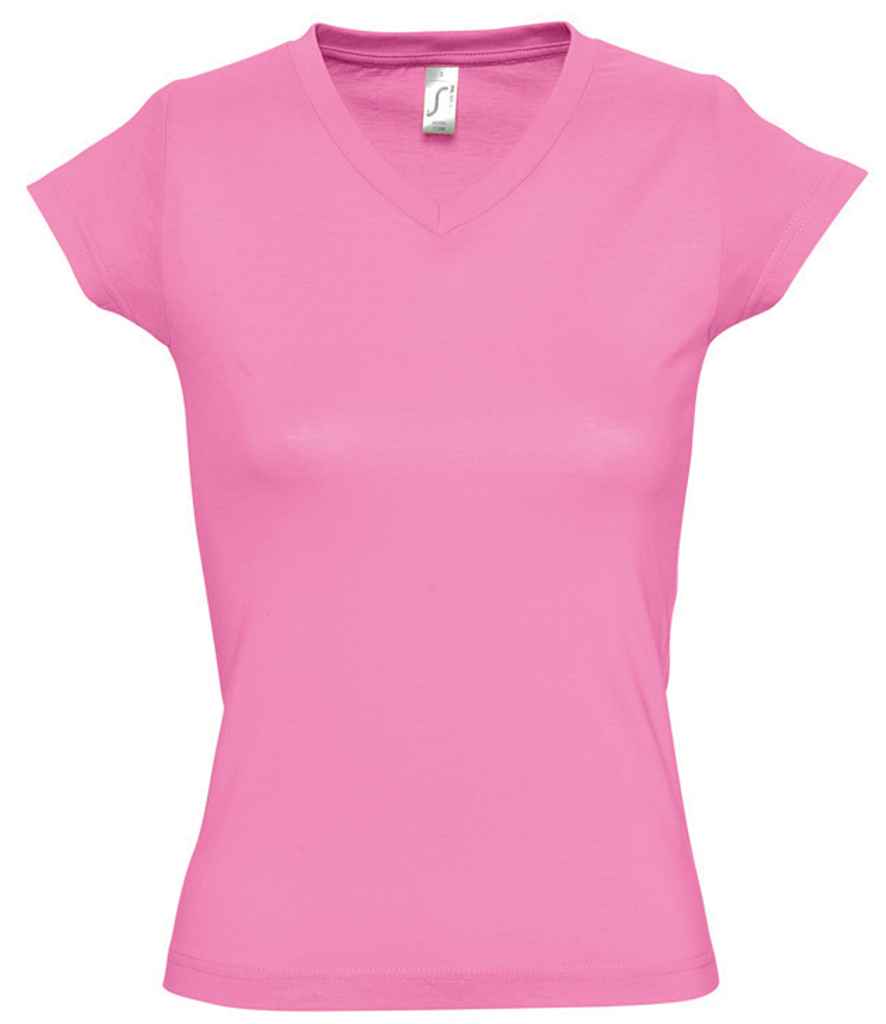SOL'S Ladies Moon V Neck T-Shirt in Orchid Pink, front view