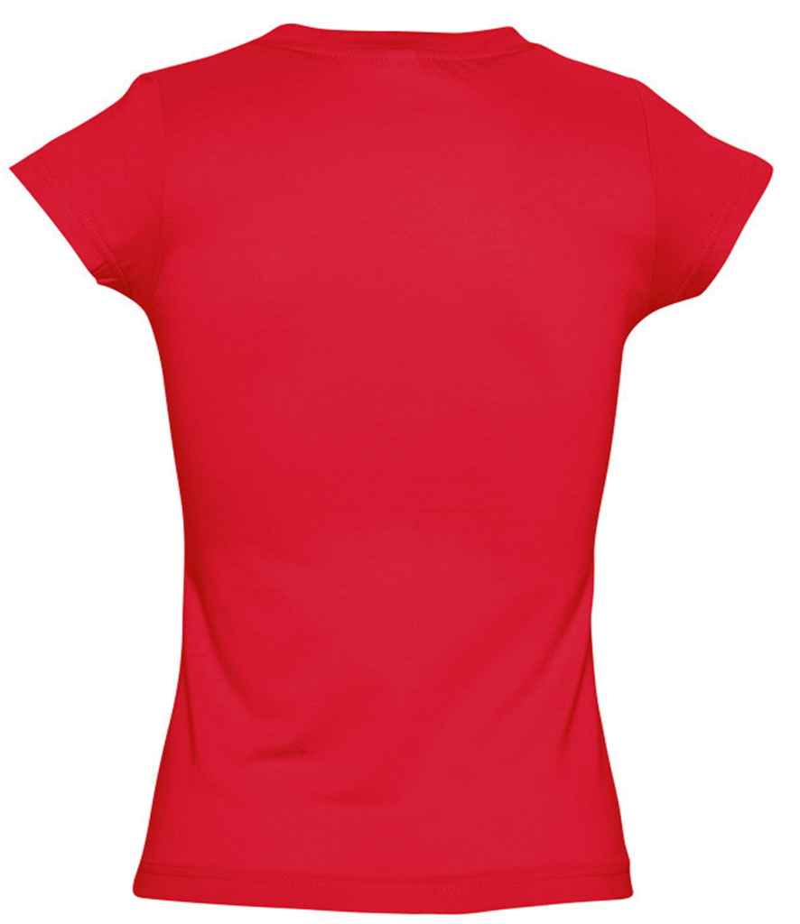SOL'S Ladies Moon V Neck T-Shirt in Red, back view