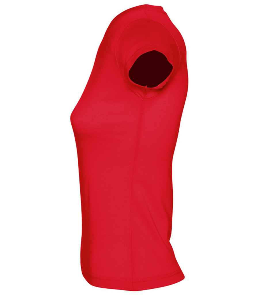 SOL'S Ladies Moon V Neck T-Shirt in Red, side view