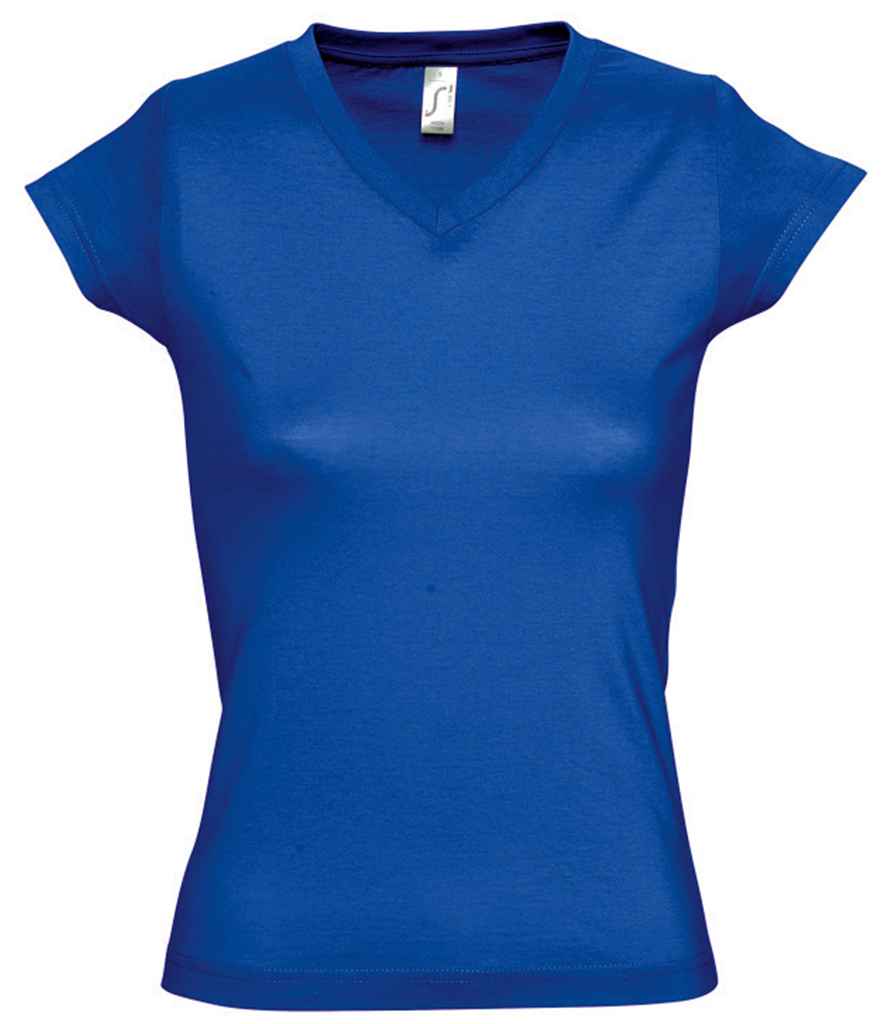 SOL'S Ladies Moon V Neck T-Shirt in Royal Blue, front view