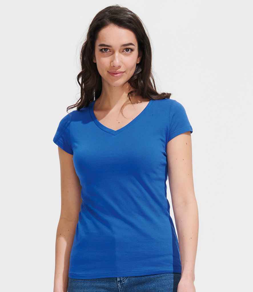 SOL'S Ladies Moon V Neck T-Shirt in Royal Blue