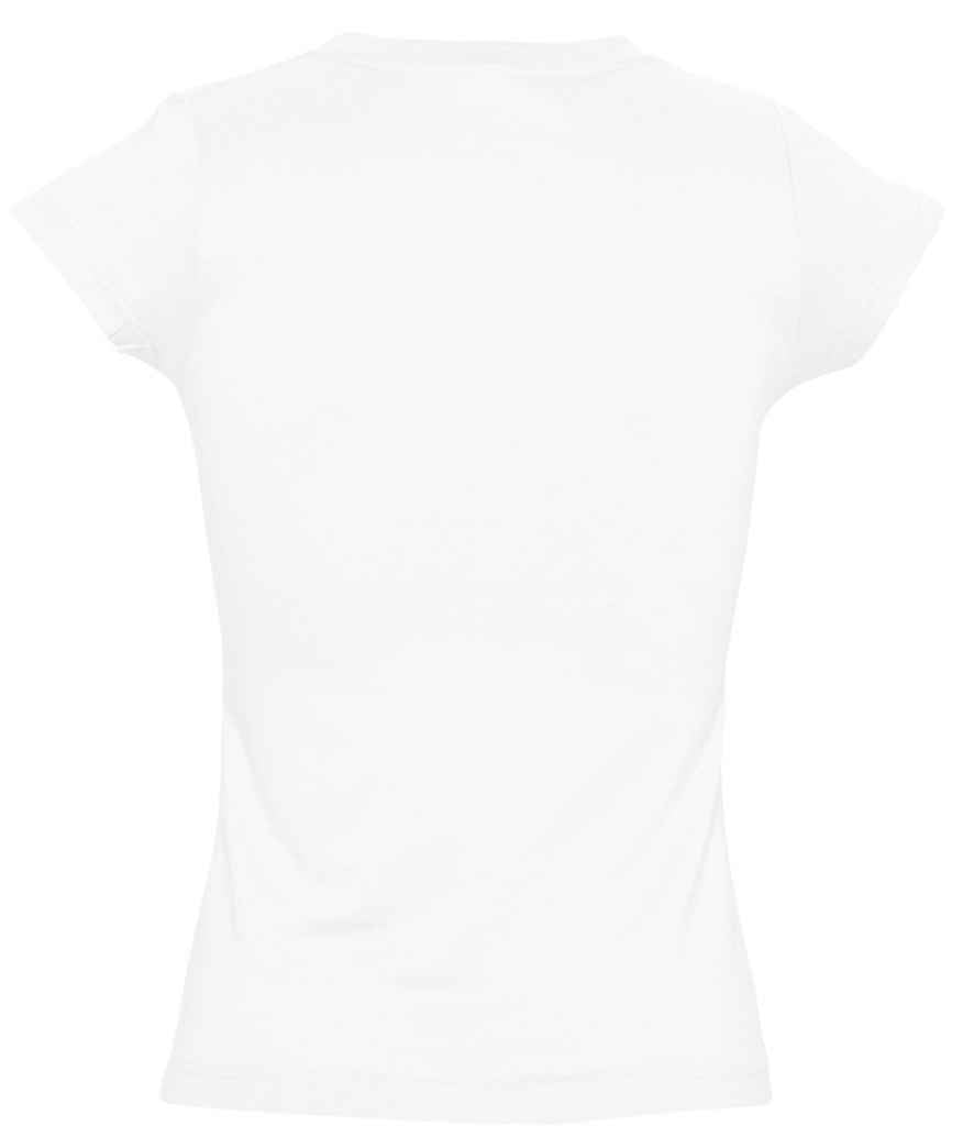 SOL'S Ladies Moon V Neck T-Shirt in White, back view
