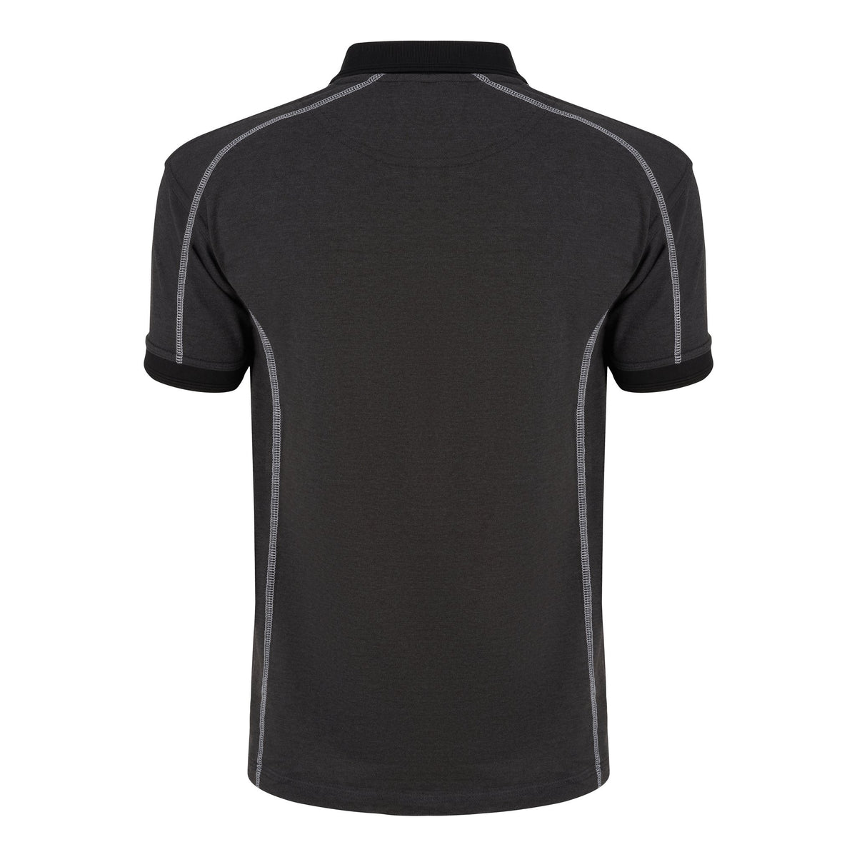ØRN Crane Poloshirt – Charcoal Melange - Black – back