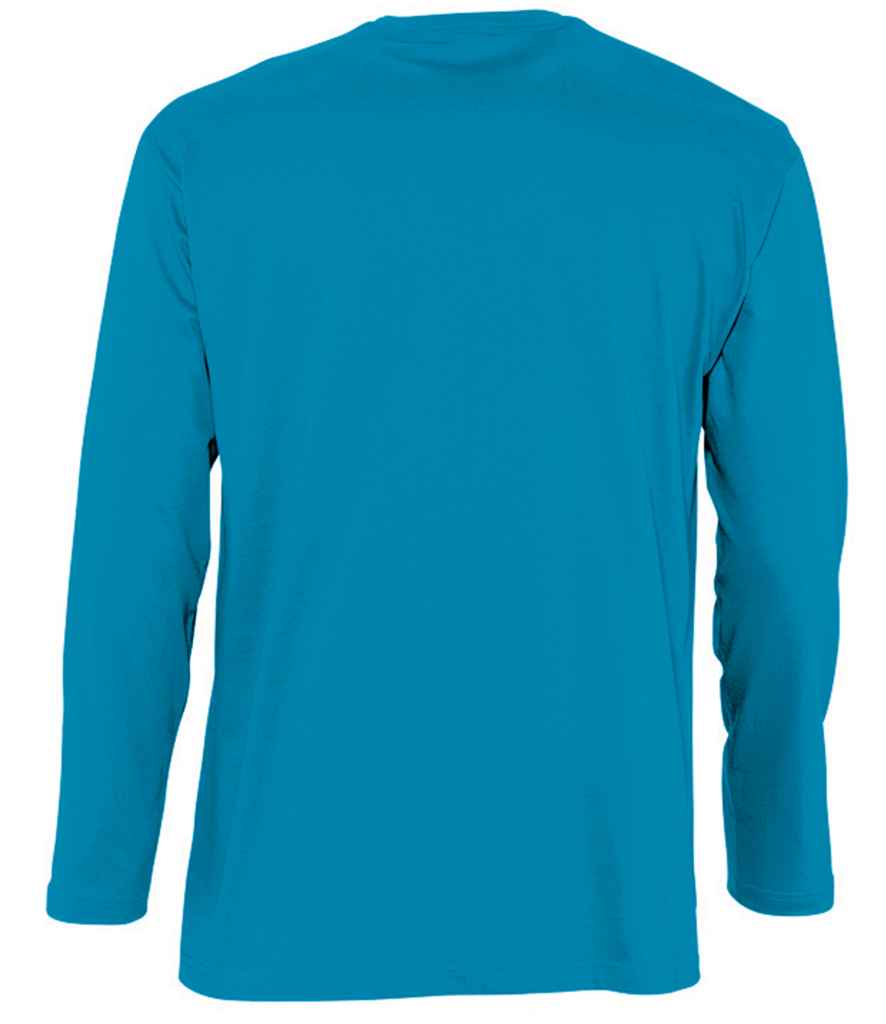 SOL'S Monarch Long Sleeve T-Shirt in Aqua, back view