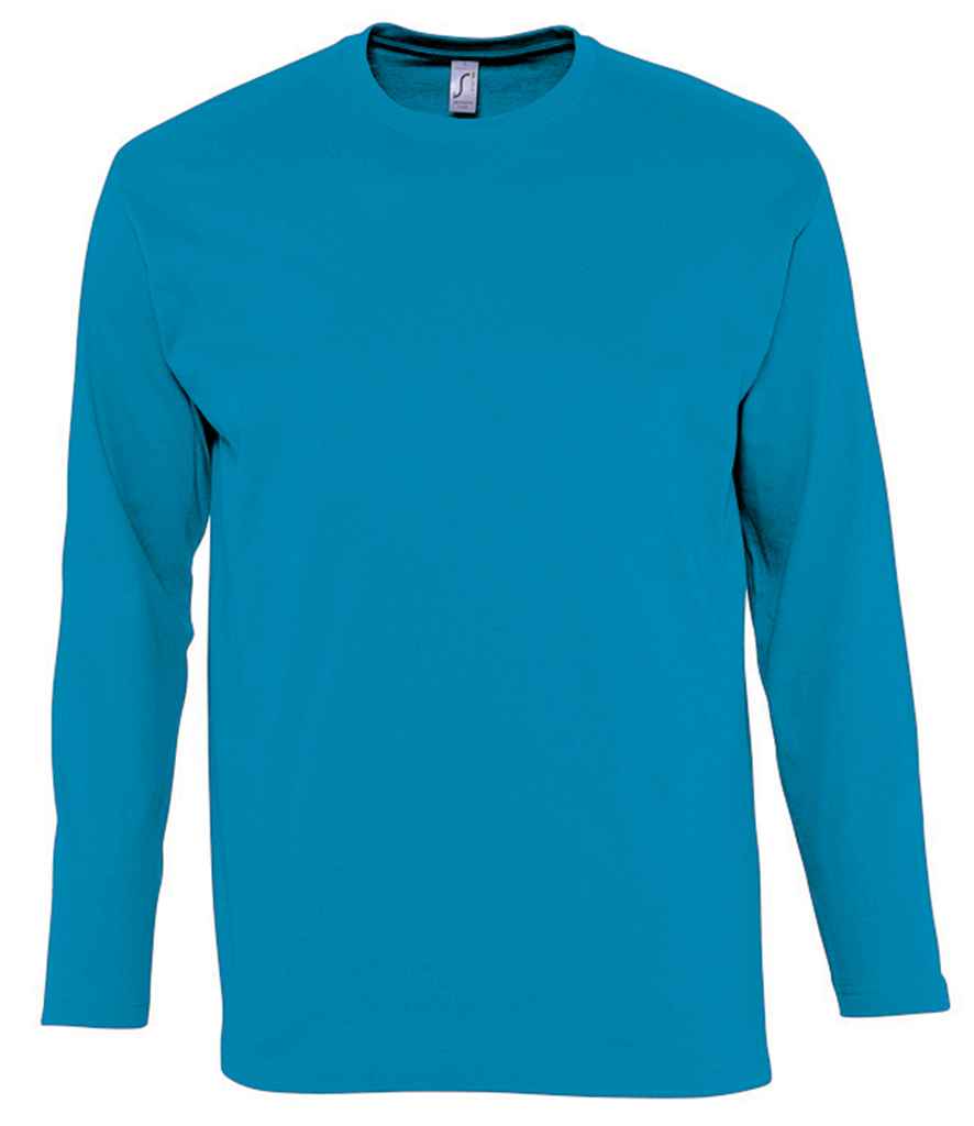 SOL'S Monarch Long Sleeve T-Shirt in Aqua, front view