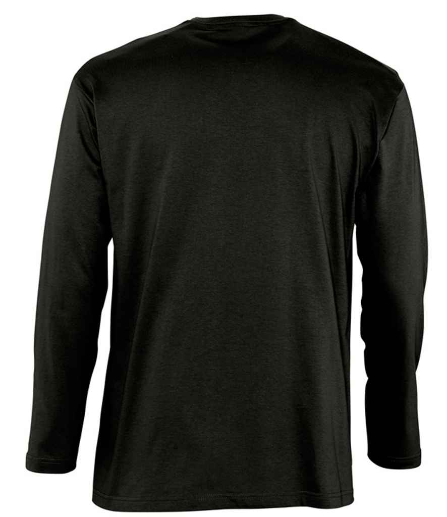 SOL'S Monarch Long Sleeve T-Shirt in Deep Black, back view