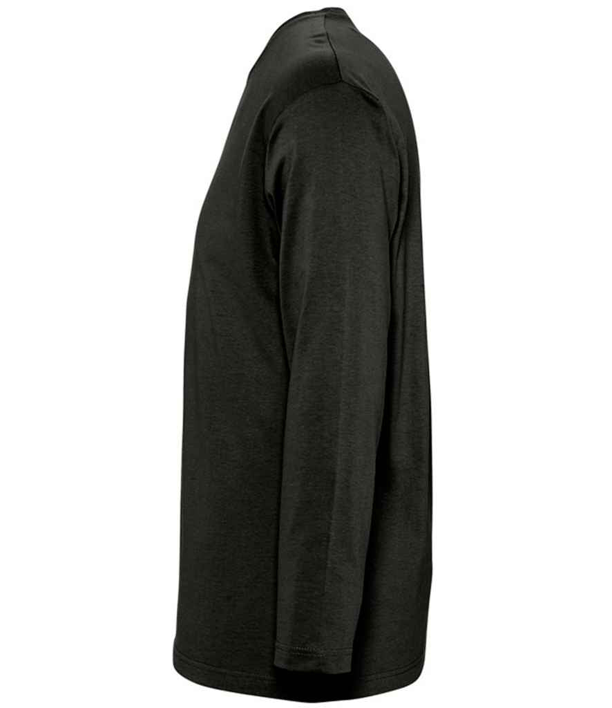 SOL'S Monarch Long Sleeve T-Shirt in Deep Black, side view