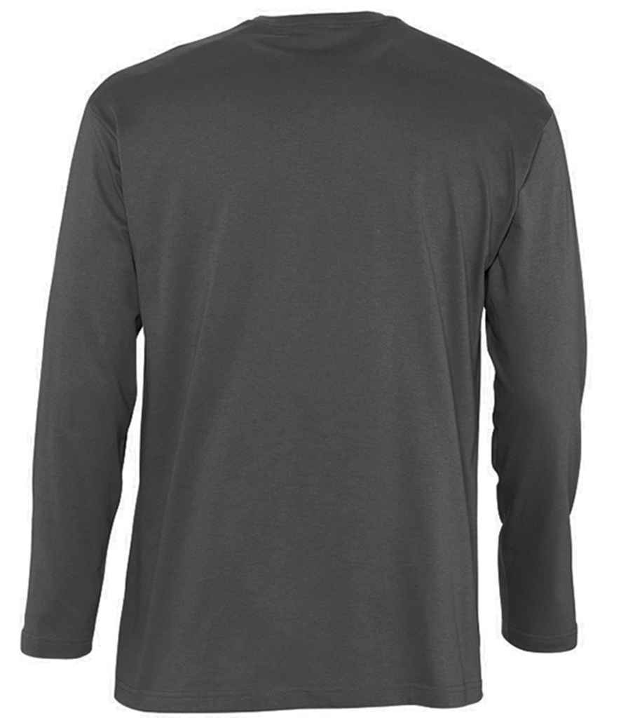 SOL'S Monarch Long Sleeve T-Shirt in Dark Grey, back view