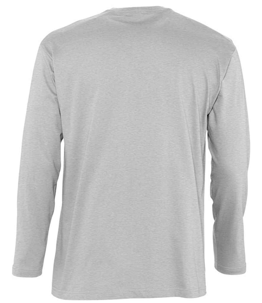 SOL'S Monarch Long Sleeve T-Shirt in Grey Marl, back view