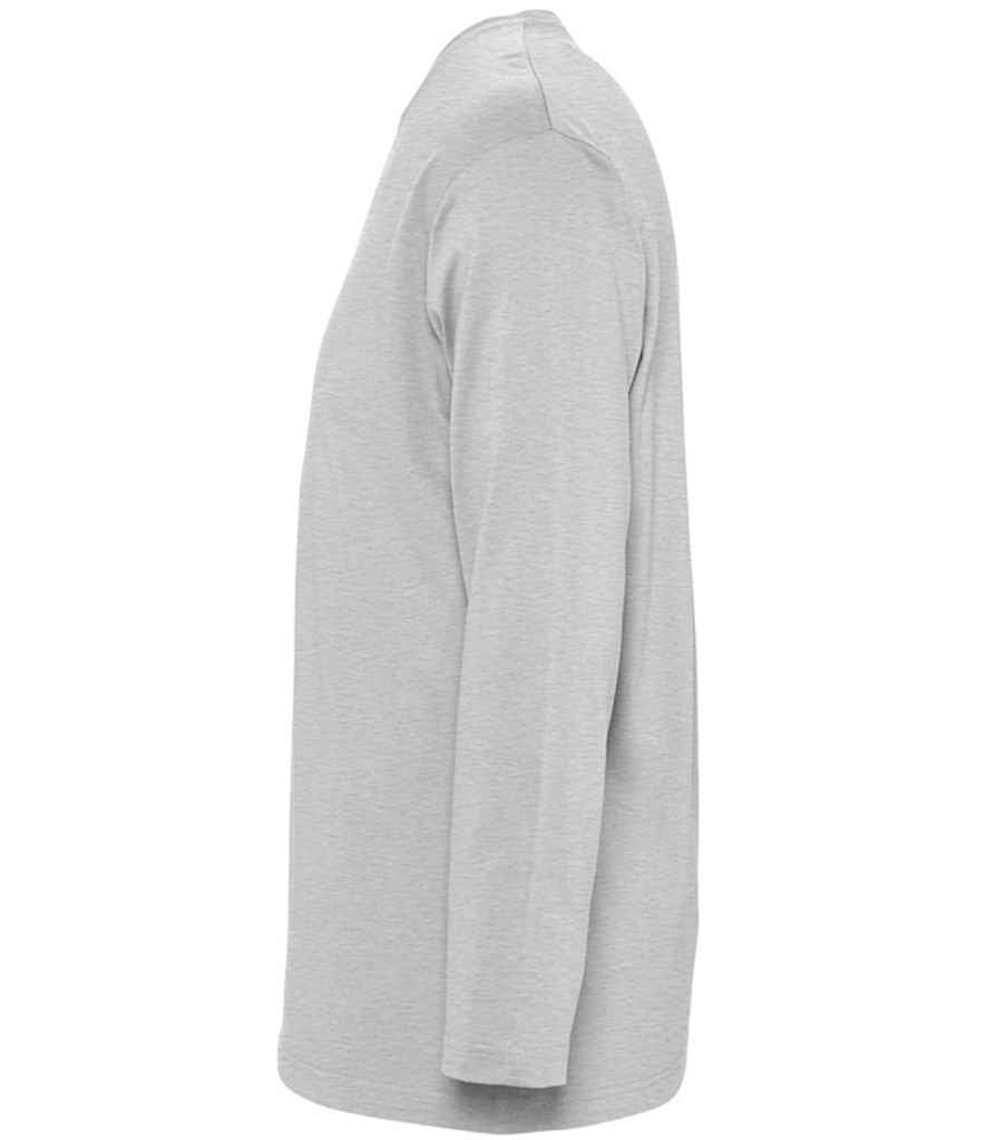 SOL'S Monarch Long Sleeve T-Shirt in Grey Marl, side view