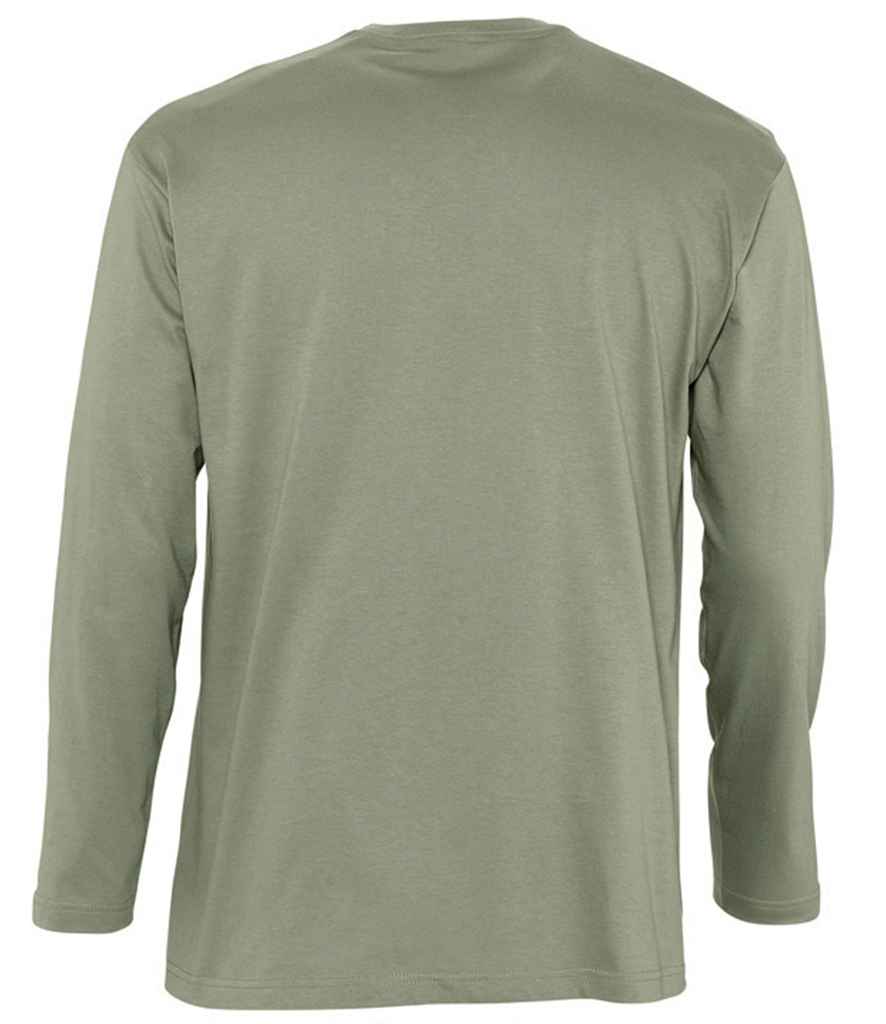 SOL'S Monarch Long Sleeve T-Shirt in Khaki, back view