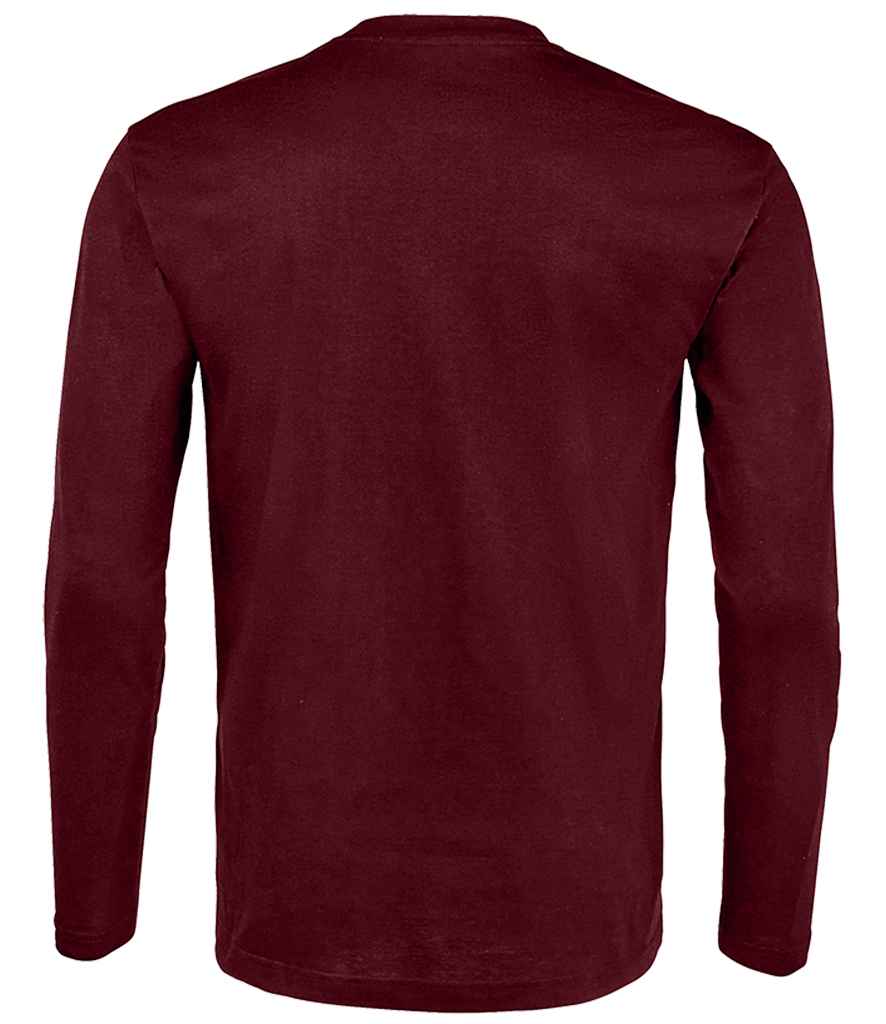 SOL'S Monarch Long Sleeve T-Shirt in Oxblood, back view