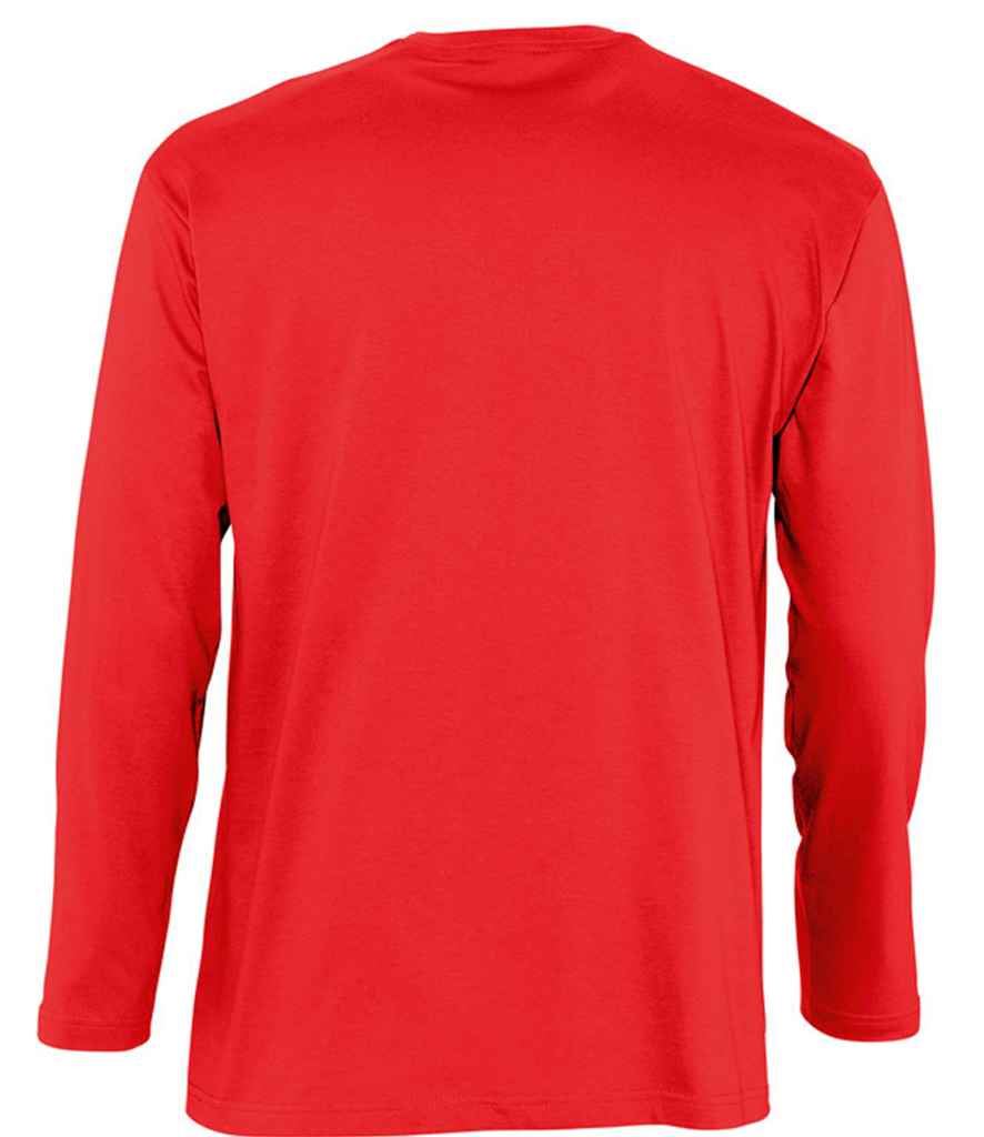 SOL'S Monarch Long Sleeve T-Shirt in Red, back view