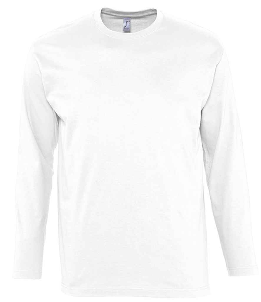 SOL'S Monarch Long Sleeve T-Shirt in White, front view
