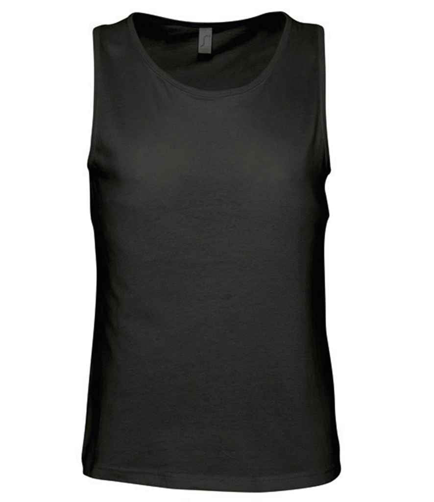 SOL'S Justin Tank Top in Deep Black, front view