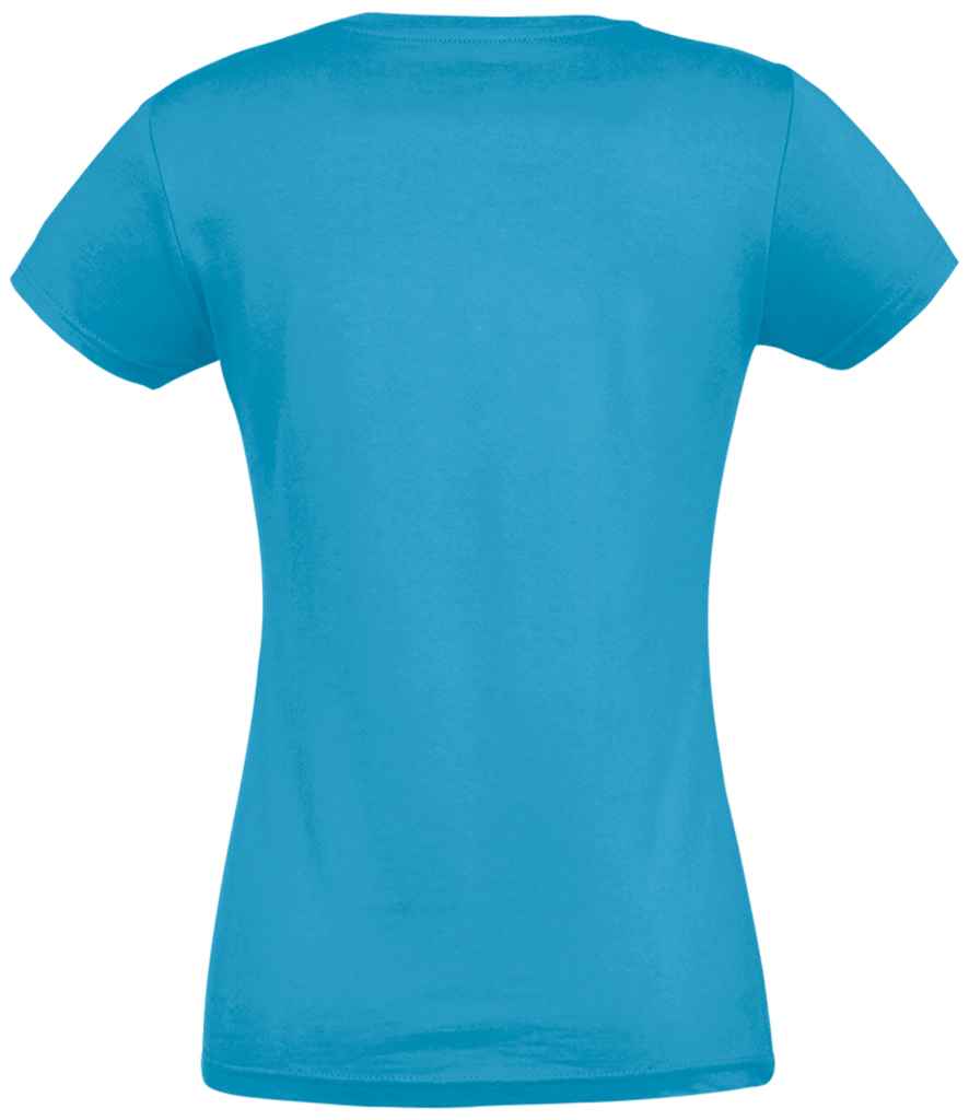 SOL'S Ladies Imperial Heavy T-Shirt in Aqua, back view