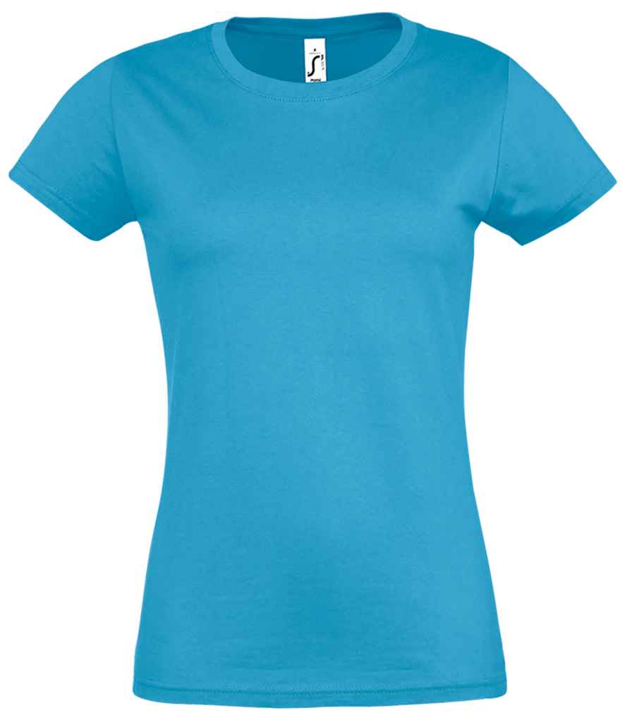 SOL'S Ladies Imperial Heavy T-Shirt in Aqua, front view
