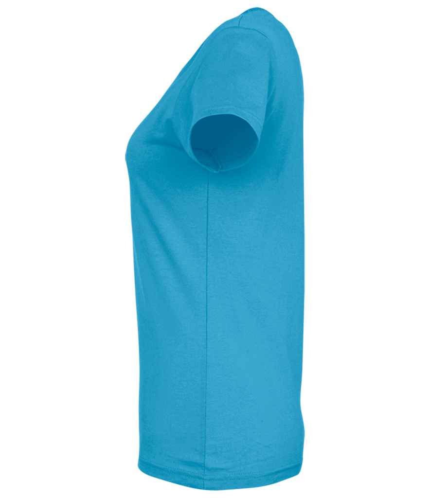 SOL'S Ladies Imperial Heavy T-Shirt in Aqua, side view