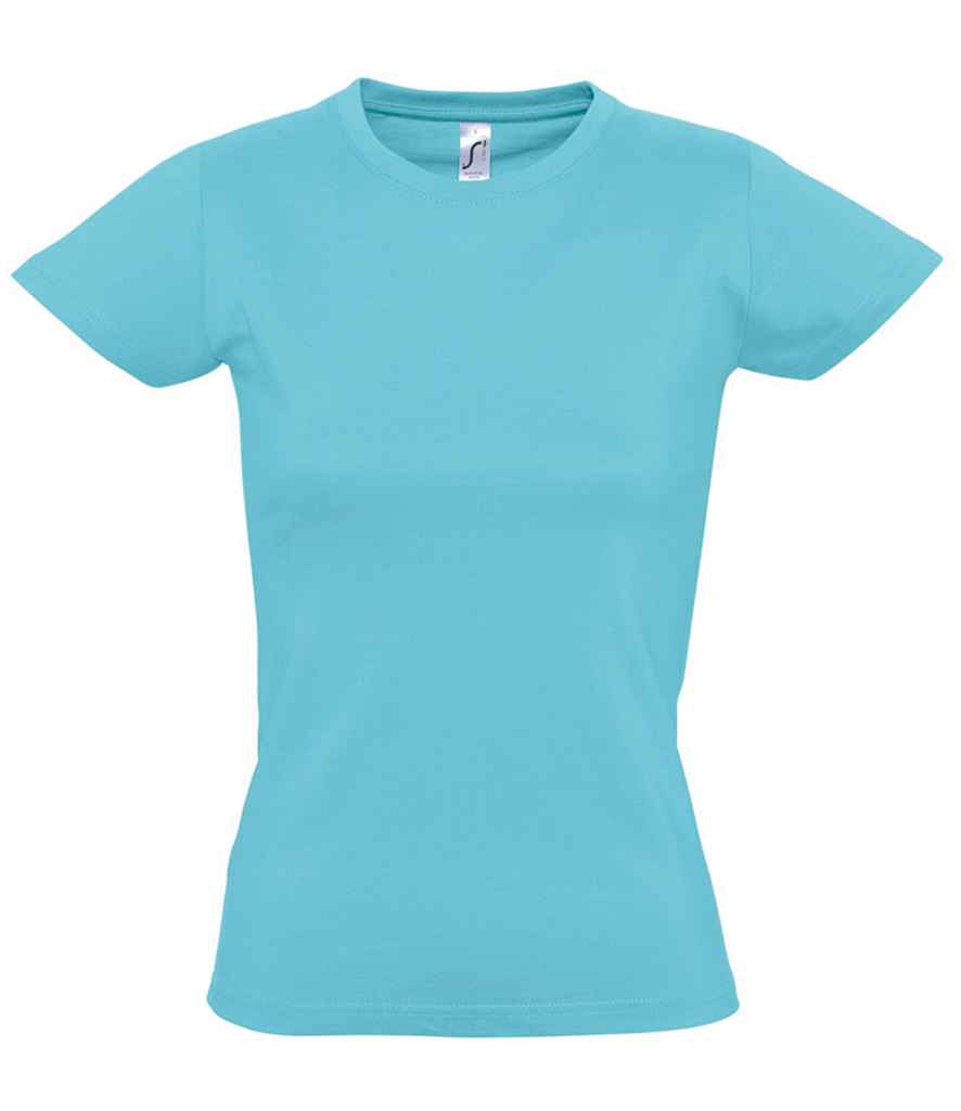 SOL'S Ladies Imperial Heavy T-Shirt in Atoll Blue, front view