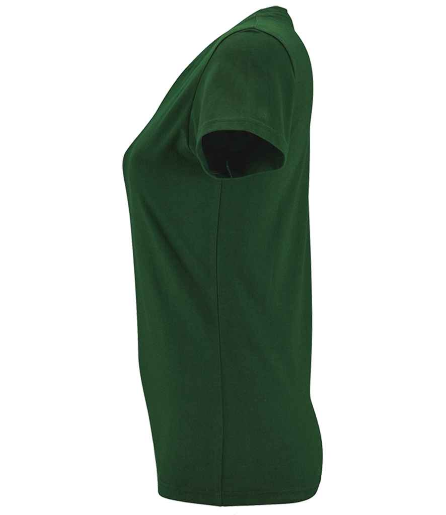 SOL'S Ladies Imperial Heavy T-Shirt in Bottle Green, side view