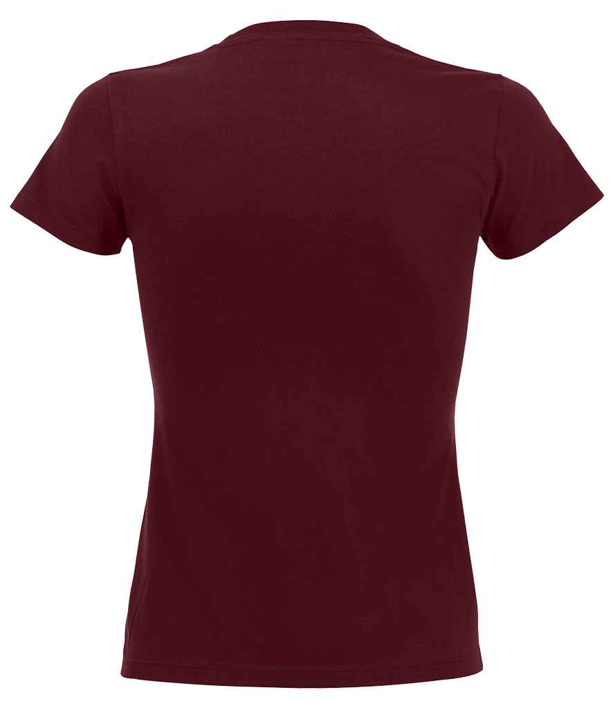SOL'S Ladies Imperial Heavy T-Shirt in Burgundy, back view