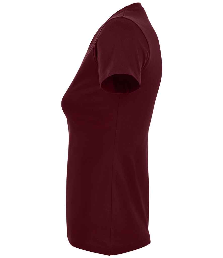 SOL'S Ladies Imperial Heavy T-Shirt in Burgundy, side view