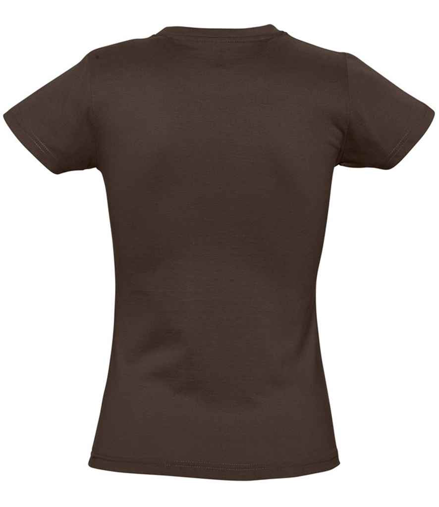 SOL'S Ladies Imperial Heavy T-Shirt in Chocolate, back view