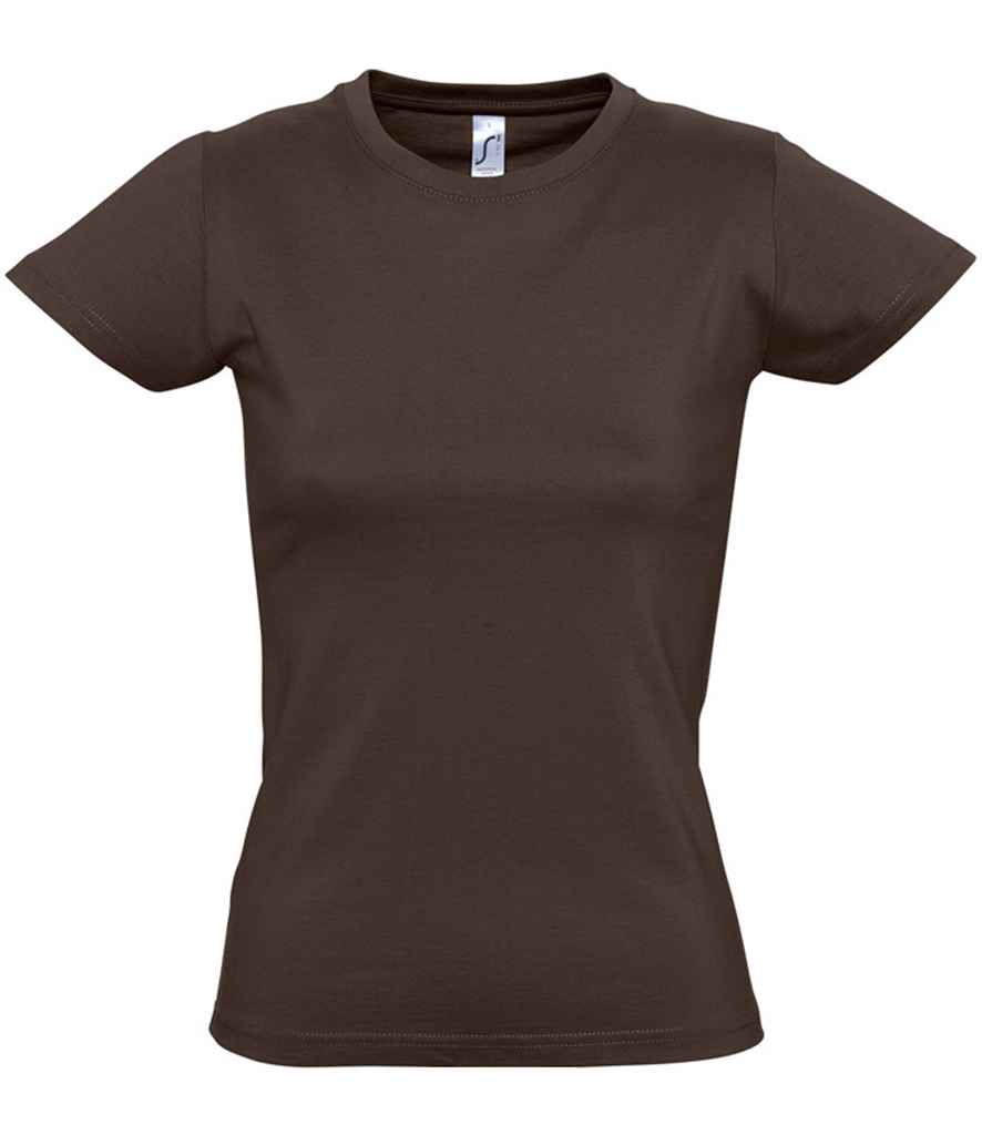 SOL'S Ladies Imperial Heavy T-Shirt in Chocolate, front view