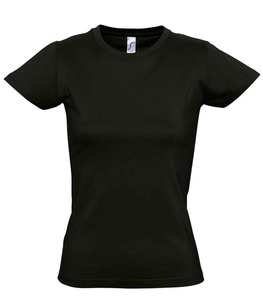SOL'S Ladies Imperial Heavy T-Shirt in Deep Black, front view