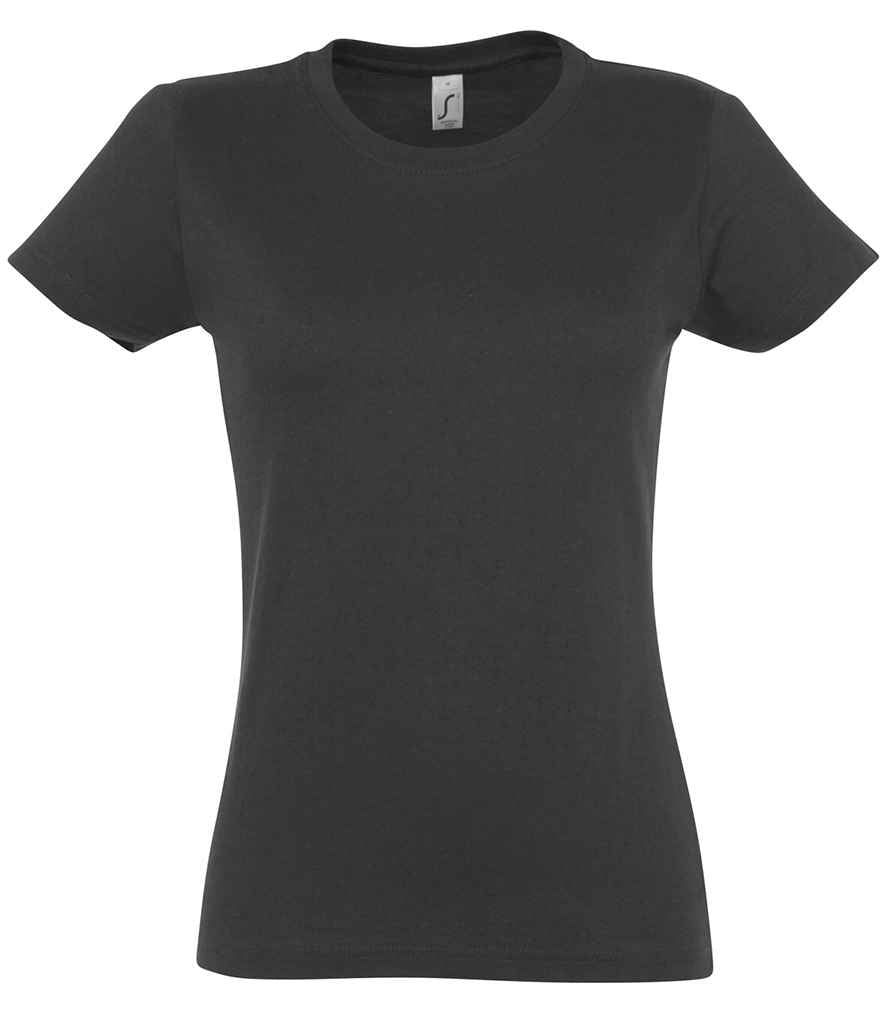SOL'S Ladies Imperial Heavy T-Shirt in Dark Grey, front view