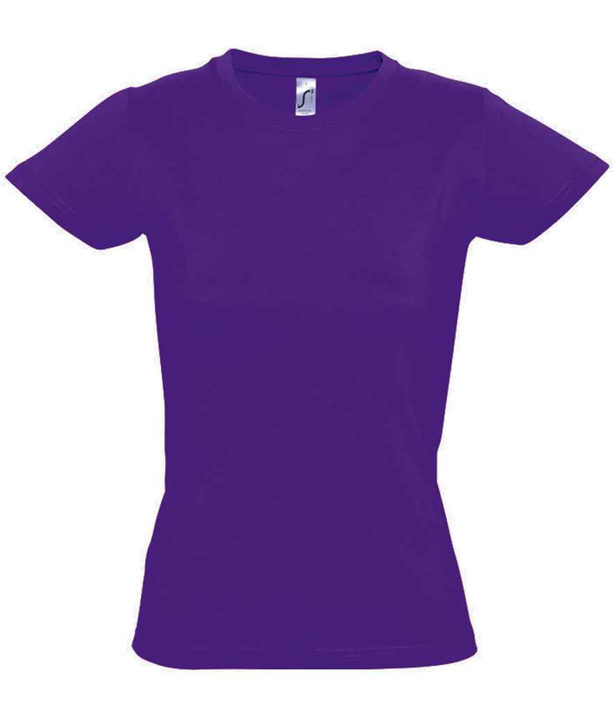 SOL'S Ladies Imperial Heavy T-Shirt in Dark Purple, front view