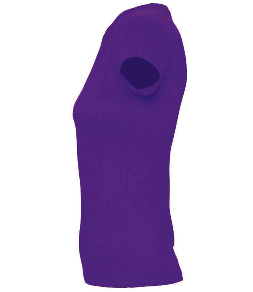 SOL'S Ladies Imperial Heavy T-Shirt in Dark Purple, side view