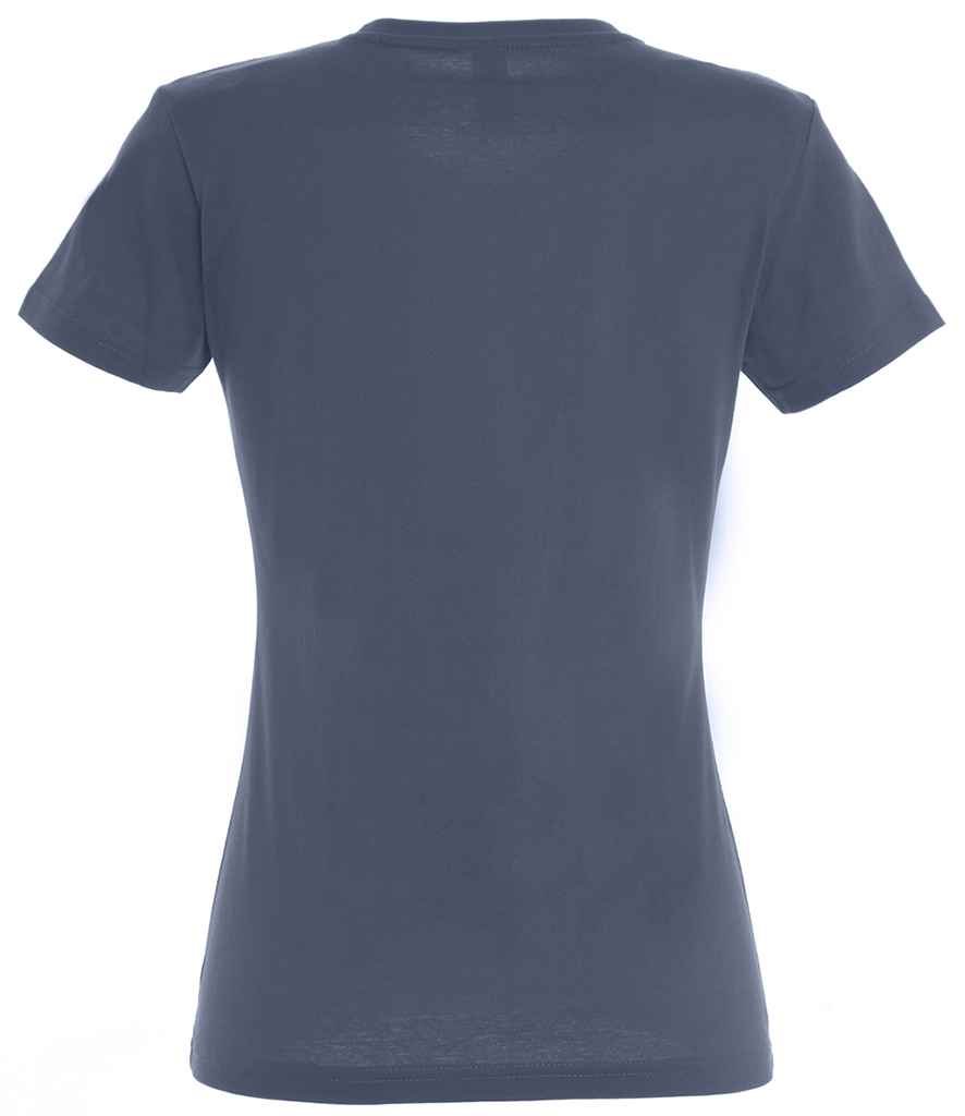 SOL'S Ladies Imperial Heavy T-Shirt in Denim, back view