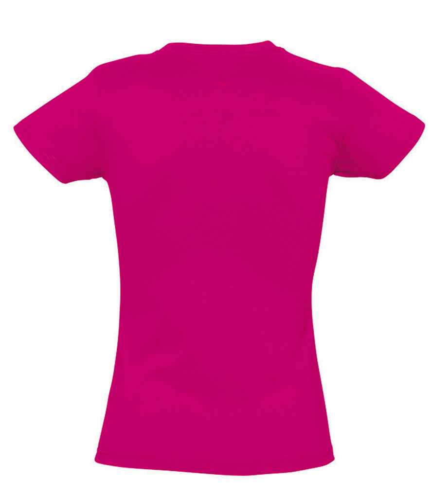 SOL'S Ladies Imperial Heavy T-Shirt in Fuchsia, back view