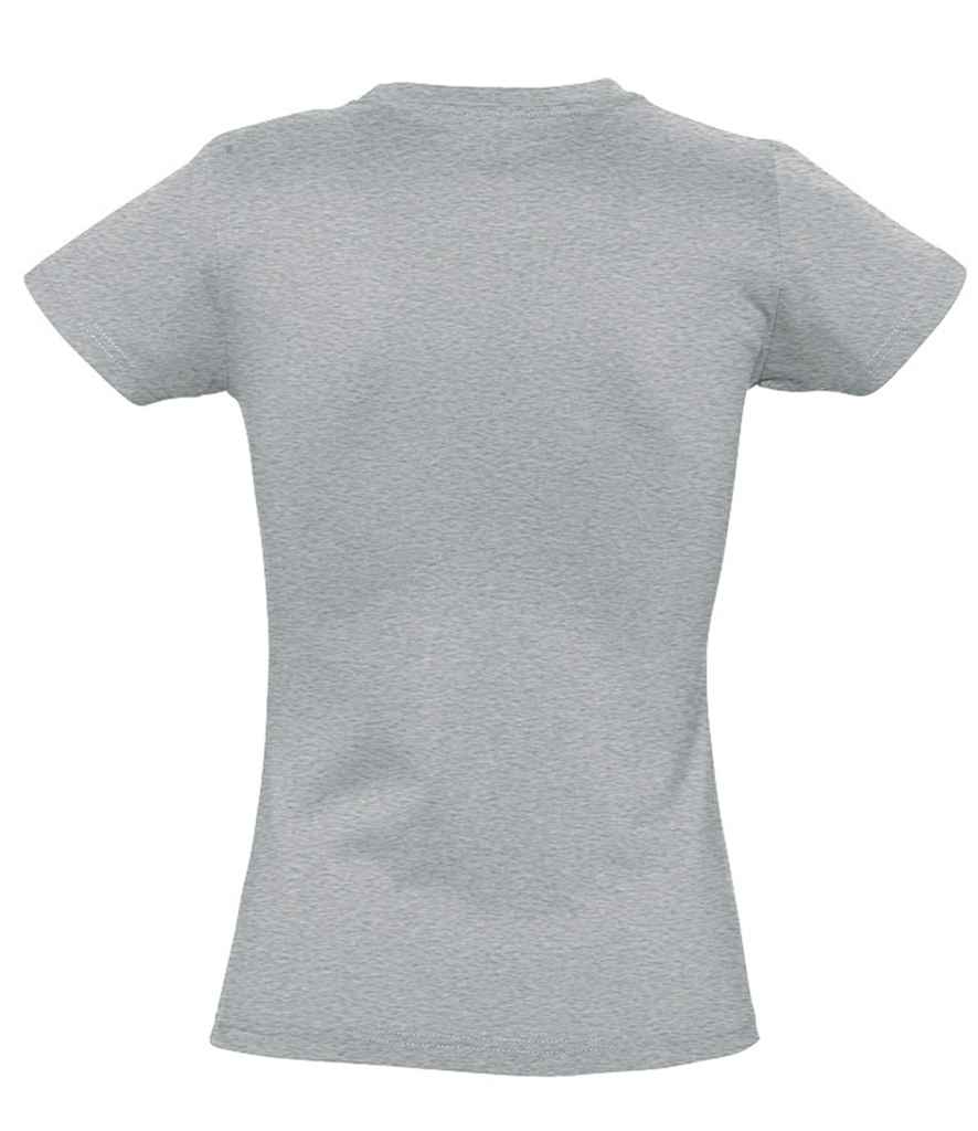 SOL'S Ladies Imperial Heavy T-Shirt in Grey Marl, back view